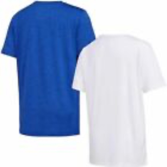 Adidas Youth Boys 2‎ Pack Performance Blue/White Athletic T-Shirts - Picture 2 of 2